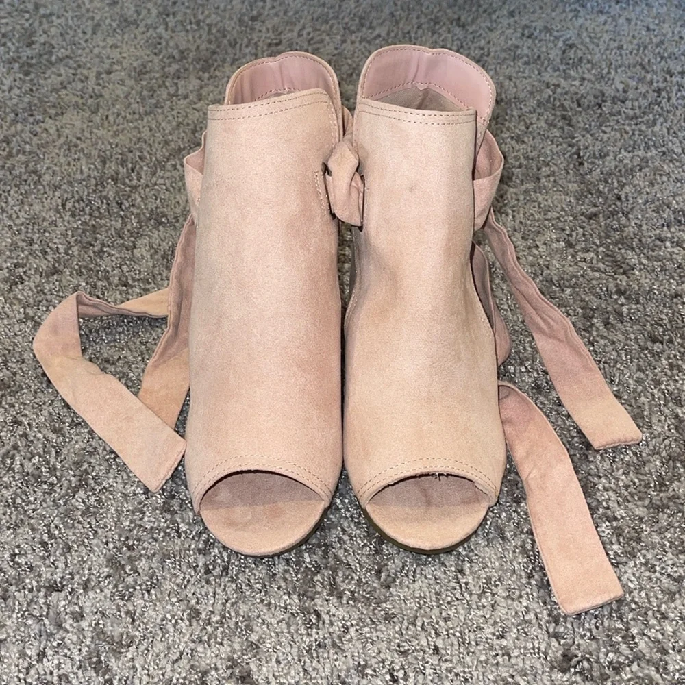 JustFab Karine Peep-Toe Bootie - Picture 1 of 7